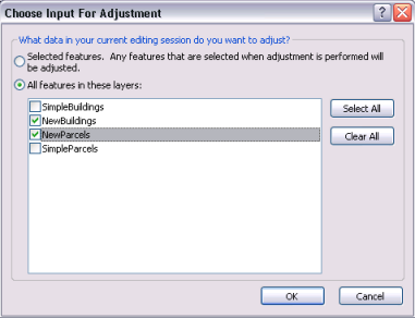 Choose Input For Adjustment dialog box