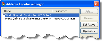 Address Locator Manager dialog box