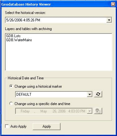 The geodatabase history viewer