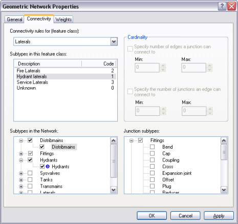 Geometric Network Properties dialog box