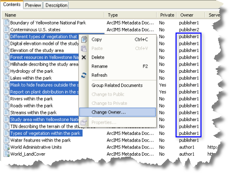 Select the documents whose owner you want to change.