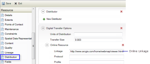 Provide an Internet address for accessing the item on the Distribution page