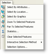 The Selection menu in ArcMap