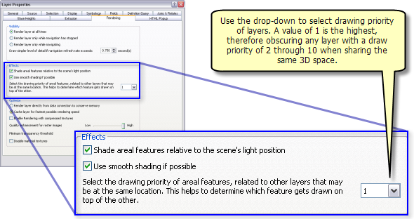 Layer drawing priority in ArcScene