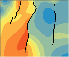 Kernel Interpolation predictions with absolute barriers