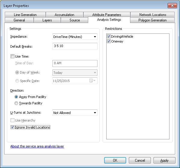 The Analysis Settings tab