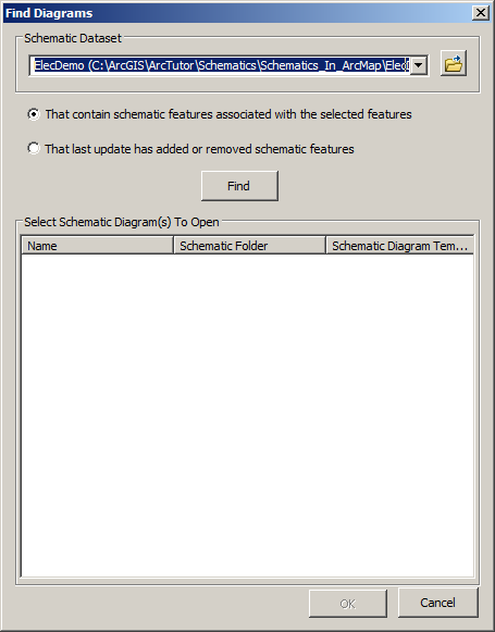 Find Diagrams dialog box