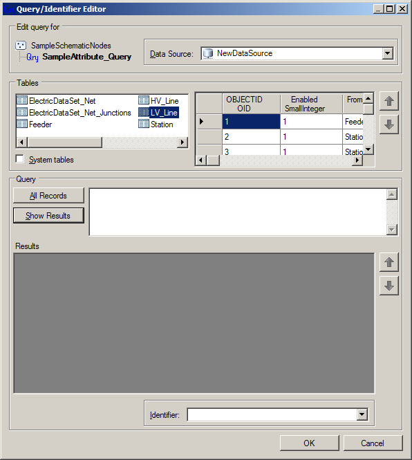 Sample Query attribute - Selecting the table on which the query is going to operate