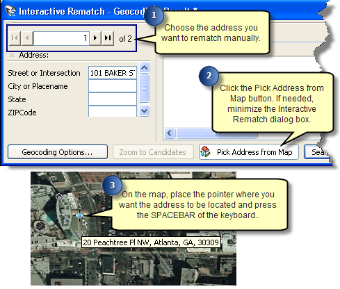 Using the Pick Address from Map tool