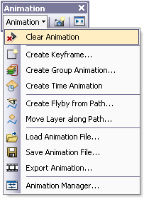 Animation drop-down menu options