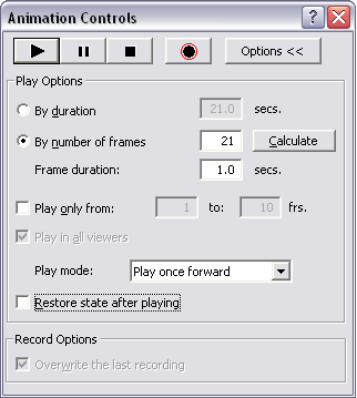 The Animation Controls dialog box