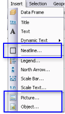 Insert menu neatline, picture, and object