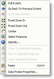 Data view context menu