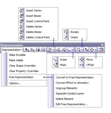 Representation toolbar