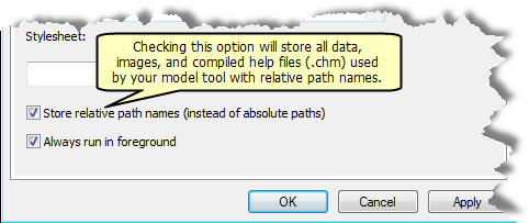 Relative paths in model tools