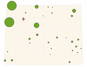 Weighted mean center of points