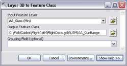 Layer 3D to Feature Class geoprocessing tool dialog box