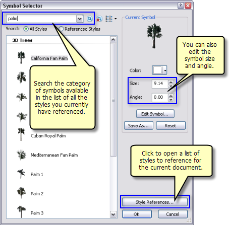 Symbol Selector dialog box