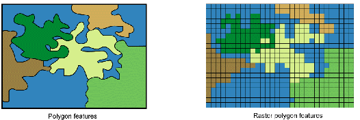 Polygon features vs. raster polygon features
