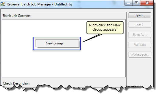 Create New Group in Batch Job Manager