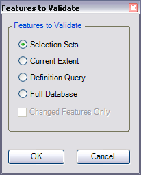 Features to Validate dialog box