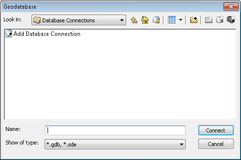 Geodatabase dialog box