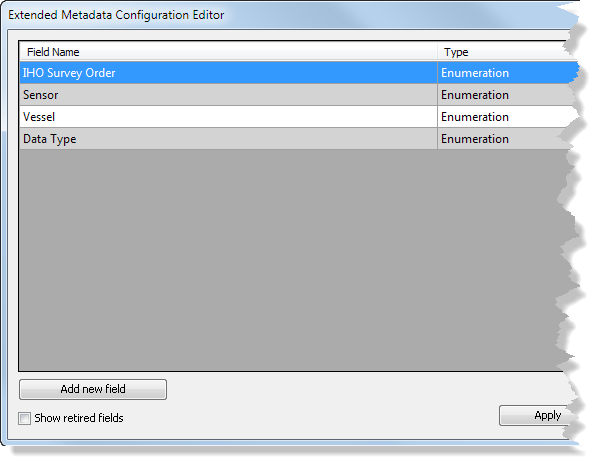 Extended Metadata Editor dialog box