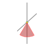 The reverse-turn pie wedge is superimposed on streets that meet at a wider angle