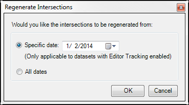 Regenerate Intersections dialog box