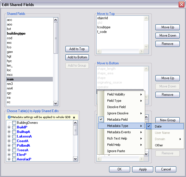 Date metadata type defined