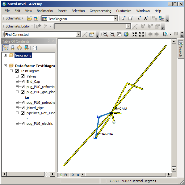 TestDiagram after relationship rule, with added lines