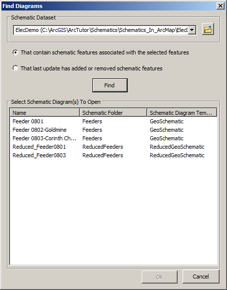 Find Diagrams dialog box