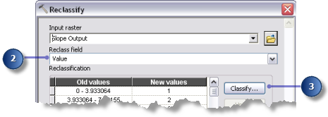 Reclassify Tool with Slope Output as input