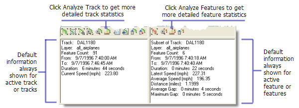 Information panels display detailed track and feature information as text