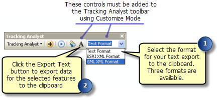 Copying text to the clipboard from the Tracking Analyst toolbar