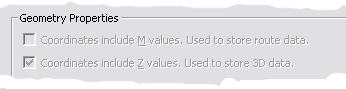 The check next to Coordinates include Z values indicates the feature class is z-aware and can store z-values.