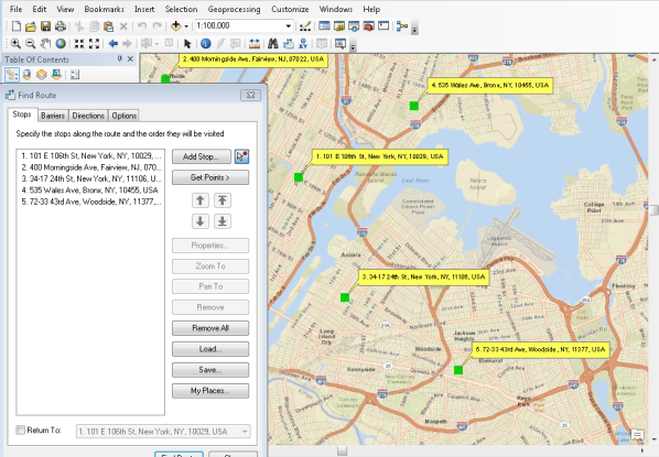 New York City map stops