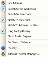 The Pick Address context menu