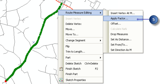 Route measure editing apply factor