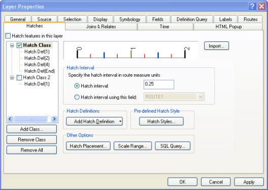 Hatches layer properties