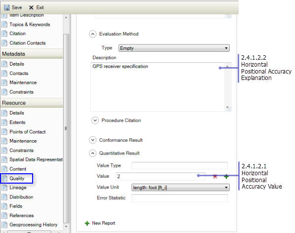 Resource Quality page: Quantitative Horizontal Positional Accuracy Assessment