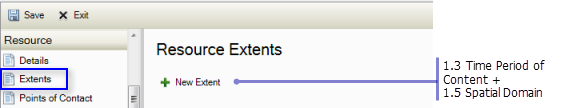 Resource Extents page: Time Period of Content