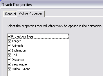 Active Properties in a camera track