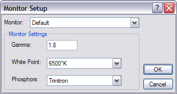 The Monitor Setup dialog box