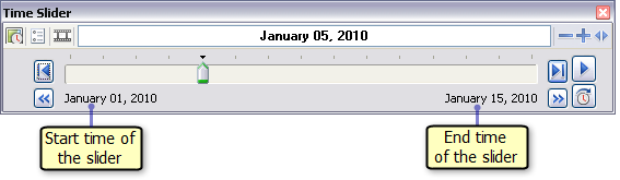 Start and End time of the slider