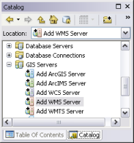 Connecting to a WMS server