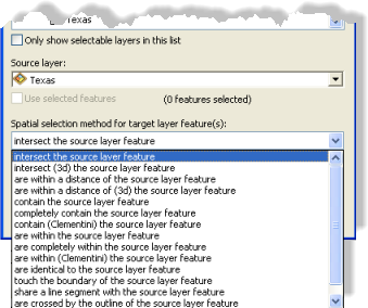 Select the spatial relationship rule from this list.