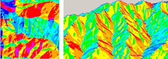 Aspect raster derived from elevation