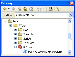 R tools in Catalog window