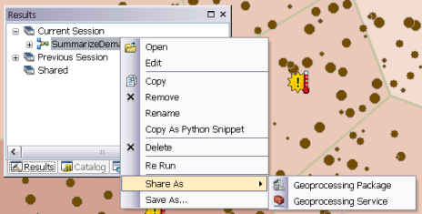 Sharing a geoprocessing result